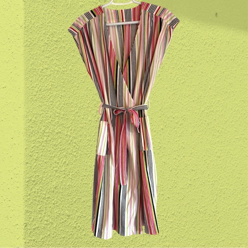 Vintage striped terry robe swim cover